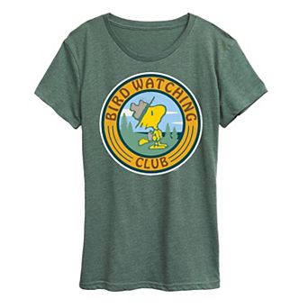 Women's Peanuts Woodstock Bird Watching Graphic Tee