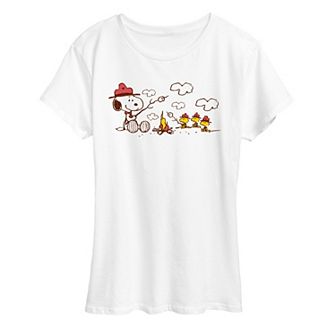 Women's Peanuts Snoopy & Woodstock Beagle Scouts Fire Graphic Tee