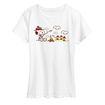Women's Peanuts Snoopy & Woodstock Beagle Scouts Fire Graphic Tee