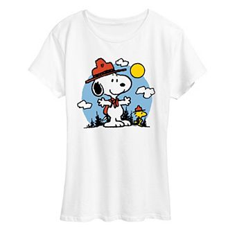 Women's Peanuts Snoopy & Woodstock Outdoor Graphic Tee