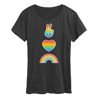 Women's Peace Love Pride Graphic Tee