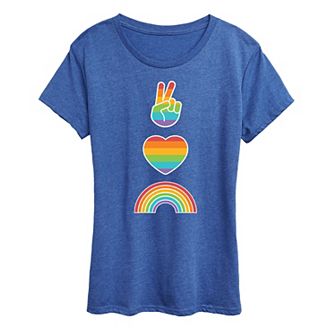 Women's Peace Love Pride Graphic Tee