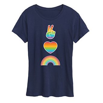 Women's Peace Love Pride Graphic Tee