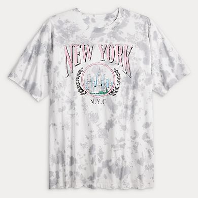 Kids New York Tee Steel Grey/White