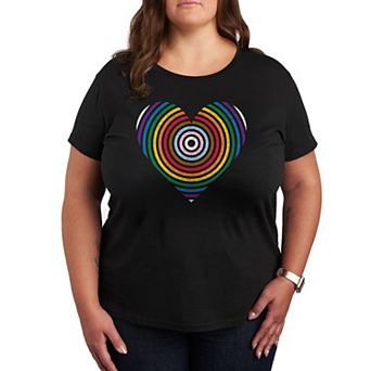 Plus Pride Stripe Heart Graphic Tee