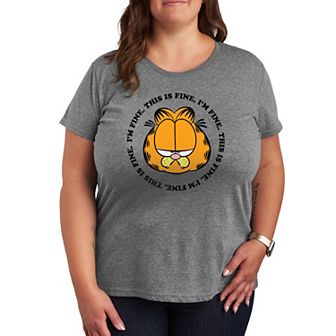 Plus Garfield I'm Fine This Is Fine Graphic Tee