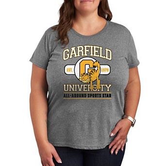 Plus Garfield University Sports Star Graphic Tee