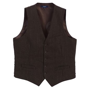 Gioberti Men's 5 Button Formal Wool Blend Tweed Pin Stripe Vest