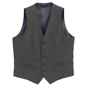 Gioberti Men's 5 Button Formal Wool Blend Tweed Pin Stripe Vest
