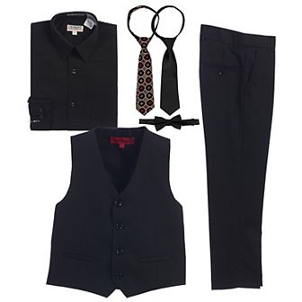 Gioberti Kid's 5 pc Vest And Pants Set With Shirt And Ties