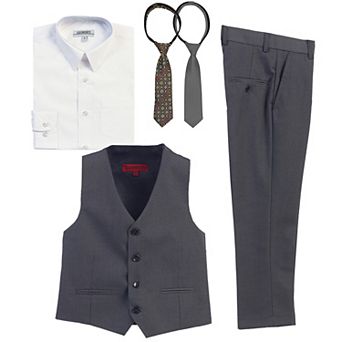 Gioberti Kid's 5 pc Vest And Pants Set With Shirt And Ties