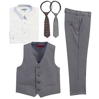 Gioberti Kid's 5 pc Vest And Pants Set With Shirt And Ties