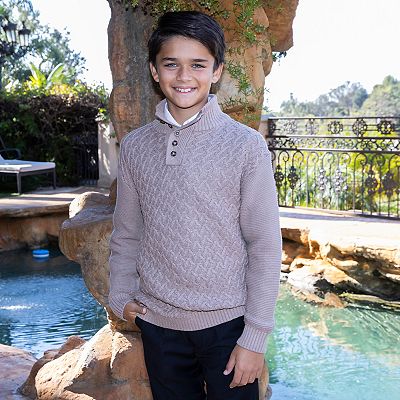 Gioberti Kid's Mock Neck Pullover Knitted Sweater