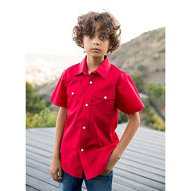Gioberti Kid's Solid Short Sleeve Western Shirt