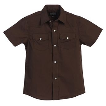 Gioberti Kid's Solid Short Sleeve Western Shirt