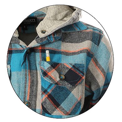 Gioberti Boy's Removable Hoodie Plaid Checkered Flannel Shirt