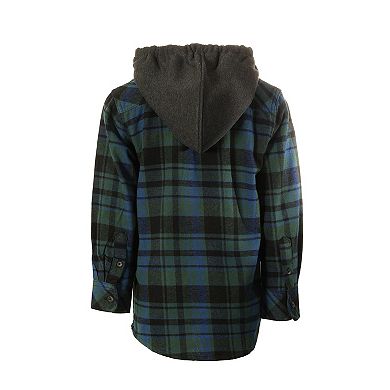 Gioberti Boy's Removable Hoodie Plaid Checkered Flannel Shirt