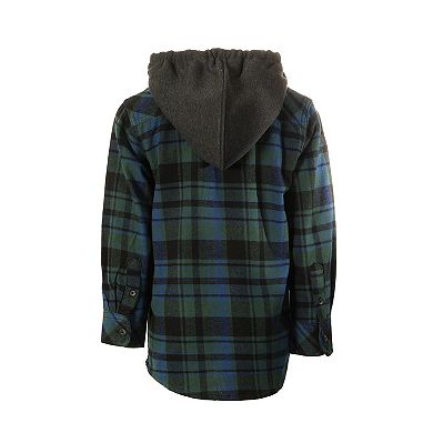 Gioberti Boys Removable Hoodie Plaid Checkered Flannel Shirt