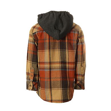 Gioberti Kid's Removable Hoodie Plaid Checkered Flannel Shirt