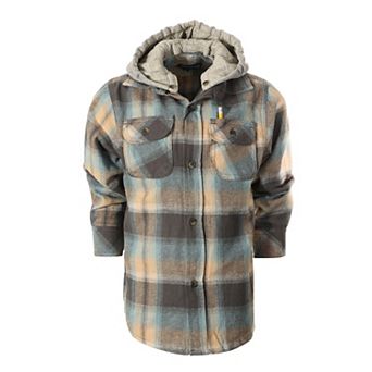 Gioberti Kid's Removable Hoodie Plaid Checkered Flannel Shirt