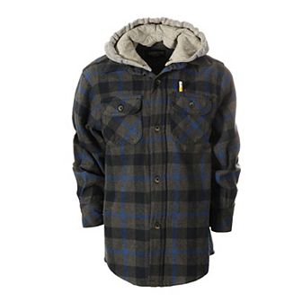Gioberti Kid's Removable Hoodie Plaid Checkered Flannel Shirt