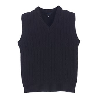 Gioberti Boy's 100% Cotton Soft V-neck Cable Knit Sweater Vest