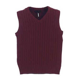 Gioberti Boy's 100% Cotton Soft V-neck Cable Knit Sweater Vest