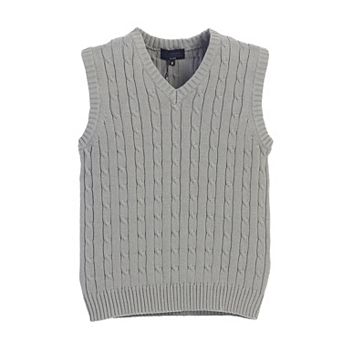 Gioberti Boy's 100% Cotton Soft V-neck Cable Knit Sweater Vest