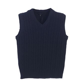 Gioberti Boy's 100% Cotton Soft V-neck Cable Knit Sweater Vest