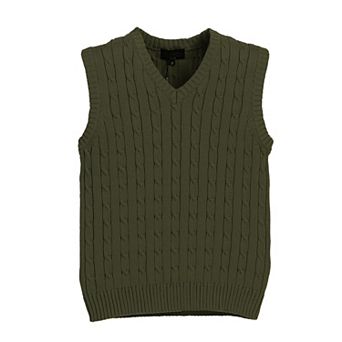 Gioberti Boy's 100% Cotton Soft V-neck Cable Knit Sweater Vest
