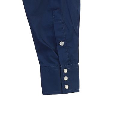 Gioberti Kid's Casual Western Solid Long Sleeve Shirt With Pearl Snaps