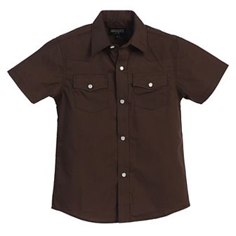 Gioberti Boy's Solid Short Sleeve Western Shirt