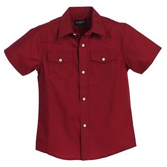 Gioberti Boy's Solid Short Sleeve Western Shirt
