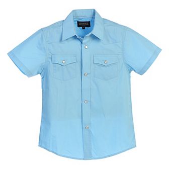 Gioberti Boy's Solid Short Sleeve Western Shirt