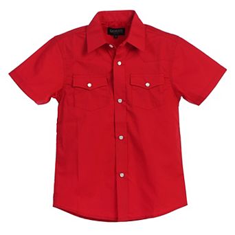 Gioberti Boy's Solid Short Sleeve Western Shirt