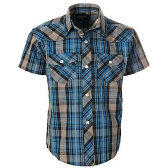 Gioberti Kid's Casual Western Plaid Pearl Snap-on Buttons Short Sleeve Shirt