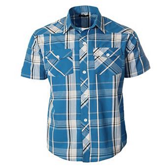 Gioberti Boy's Casual Western Plaid Pearl Snap-on Buttons Short Sleeve Shirt