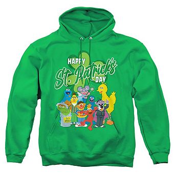 Sesame Street St. Patrick´s Day Big Bird Elmo Cookie Monster Adult Pull Over Hoodie