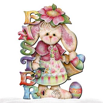 48-Inch Bunny Easter Outdoor Handcrafted Wooden Yard and Porch Sign by J. Mills-Price