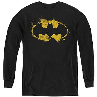 Batman Paint Roller Logo Youth Long Sleeve Sweatshirt