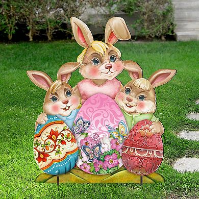 Bunny Drucker Family Easter Yard Sign By G. Debrekht