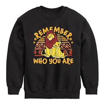 Disney's Lion King Mufasa & Simba Boys 8-20 Remember Who You Are Fleece Sweatshirt