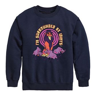 Disney's Lion King Scar Boys 8-20 Surrounded By Idiots Fleece Sweatshirt