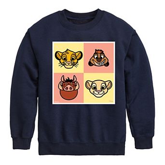 Disney's Lion King Boys 8-20 Faces Grid Fleece Sweatshirt