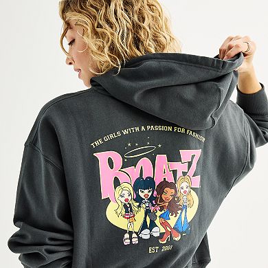 Juniors' Crop Zip Up Bratz Hoodie