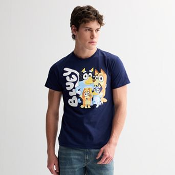 Men's Bluey & Friends Family Portrait Short Sleeve Graphic Tee