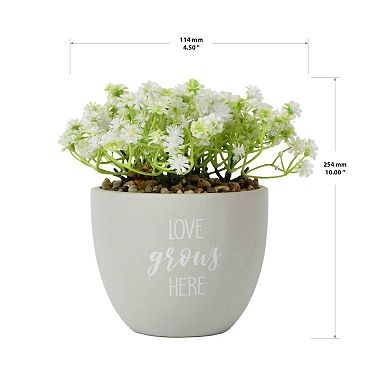 New View Gifts & Accessories "Love Grows Here" Artificial Plant Table Decor