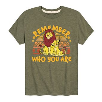 Disney's Lion King Remember Mufasa & Simba Boys 8-20 Who You Are Graphic Tee
