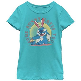 Disney's Lilo & Stitch Some Bunny Loves You Girls Graphic Tee