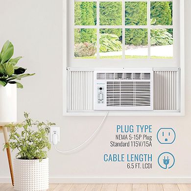 Keystone 6,000 BTU Window-Mounted Air Conditioner with Follow Me LCD Remote Control
